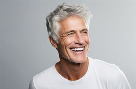 Smiling older man with nice teeth