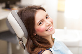 Woman receiving dental checkup