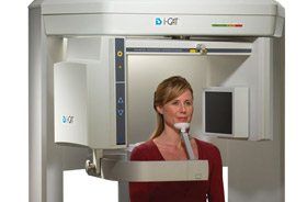 Woman receiving 3D CT scan