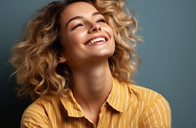 Smiling woman with flawless teeth