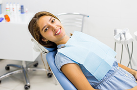 Patient in dental chair