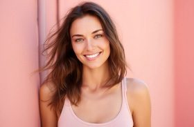 Portrait of confident, smiling woman with beautiful teeth