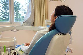 Relaxed patient in dental chair